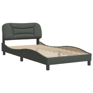 vidaXL Bed Frame with Headboard Mattress Foundation Bedroom Furniture Fabric-1