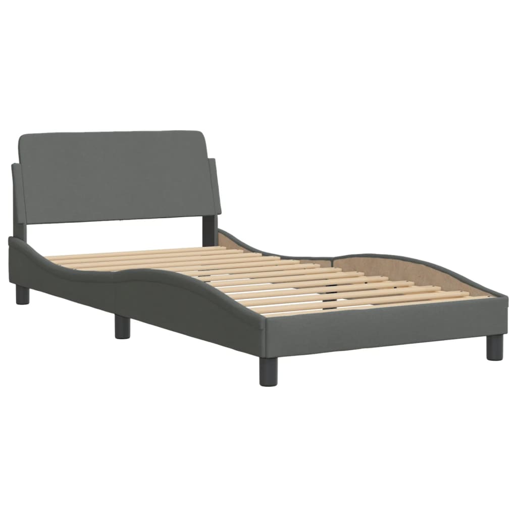 vidaXL Bed Frame with Headboard Mattress Foundation Bedroom Furniture Fabric-13