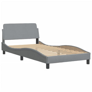 vidaXL Bed Frame with Headboard Mattress Foundation Bedroom Furniture Fabric-33