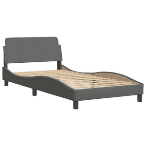 vidaXL Bed Frame with Headboard Mattress Foundation Bedroom Furniture Fabric-8