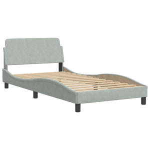 vidaXL Bed Frame with Headboard Mattress Foundation Bedroom Furniture Velvet-1