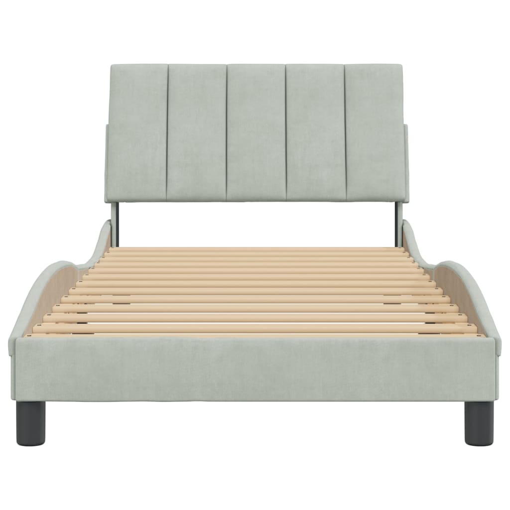 vidaXL Bed Frame with Headboard Mattress Foundation Bedroom Furniture Velvet-5