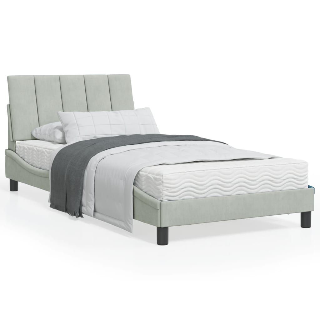 vidaXL Bed Frame with Headboard Mattress Foundation Bedroom Furniture Velvet-29