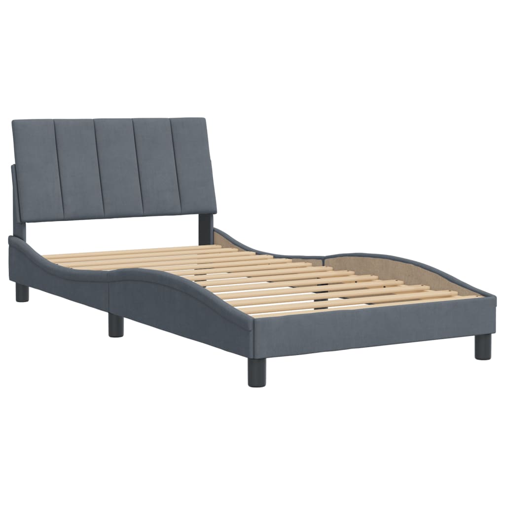 vidaXL Bed Frame with Headboard Mattress Foundation Bedroom Furniture Velvet-2