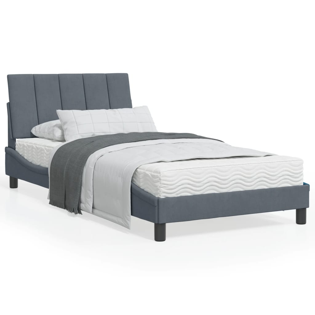 vidaXL Bed Frame with Headboard Mattress Foundation Bedroom Furniture Velvet-6