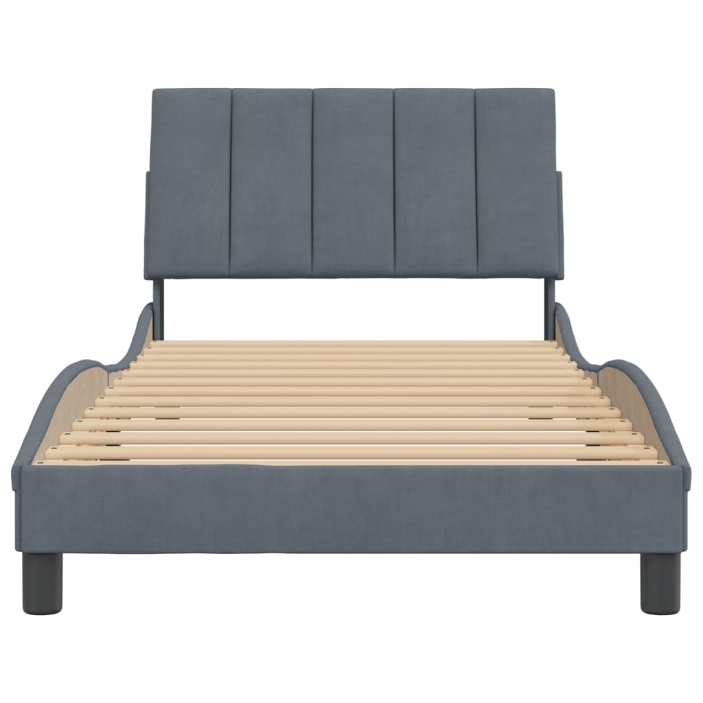 vidaXL Bed Frame with Headboard Mattress Foundation Bedroom Furniture Velvet-19