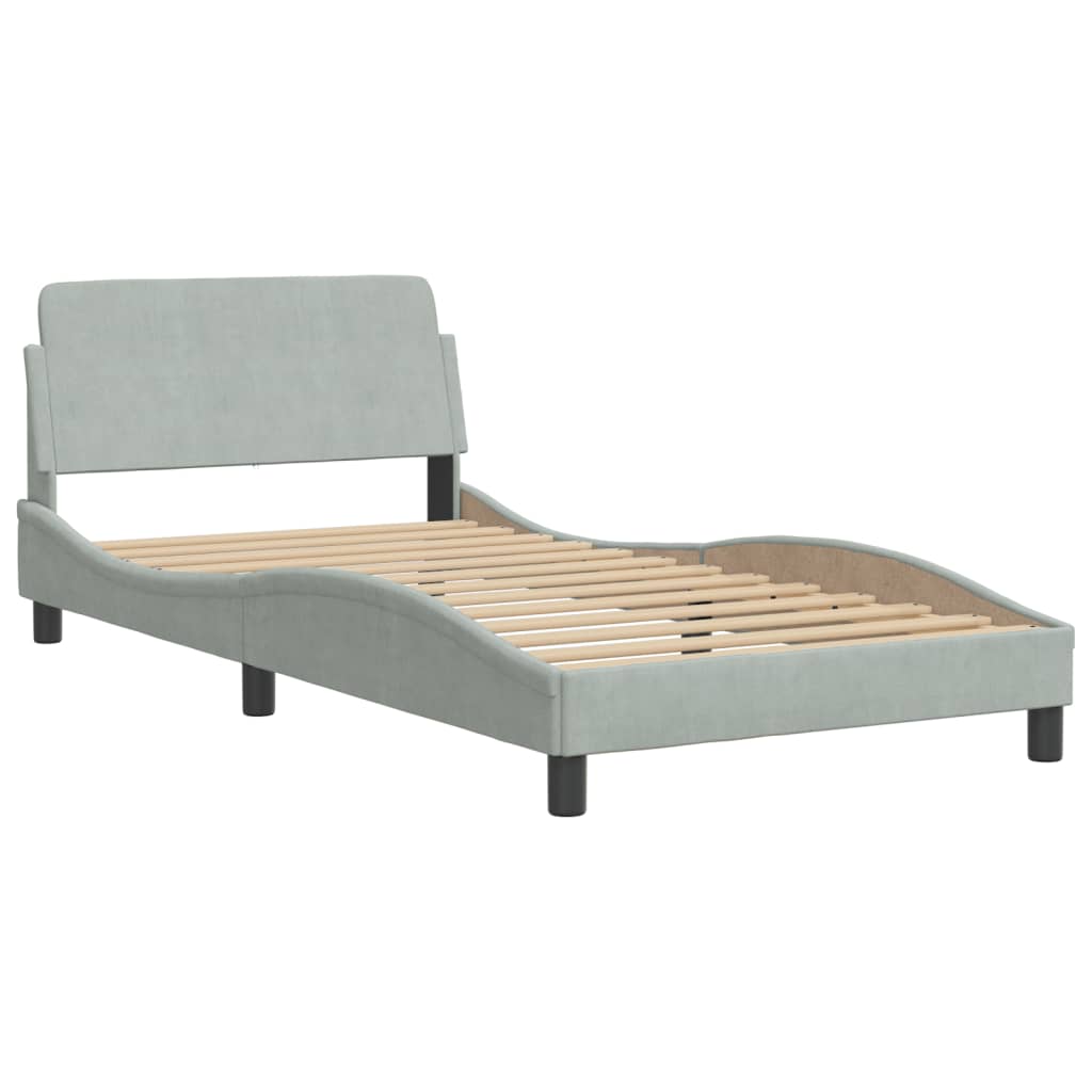 vidaXL Bed Frame with Headboard Mattress Foundation Bedroom Furniture Velvet-27