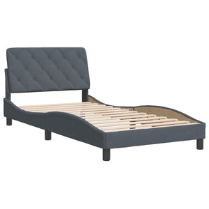 vidaXL Bed Frame with Headboard Mattress Foundation Bedroom Furniture Velvet-64