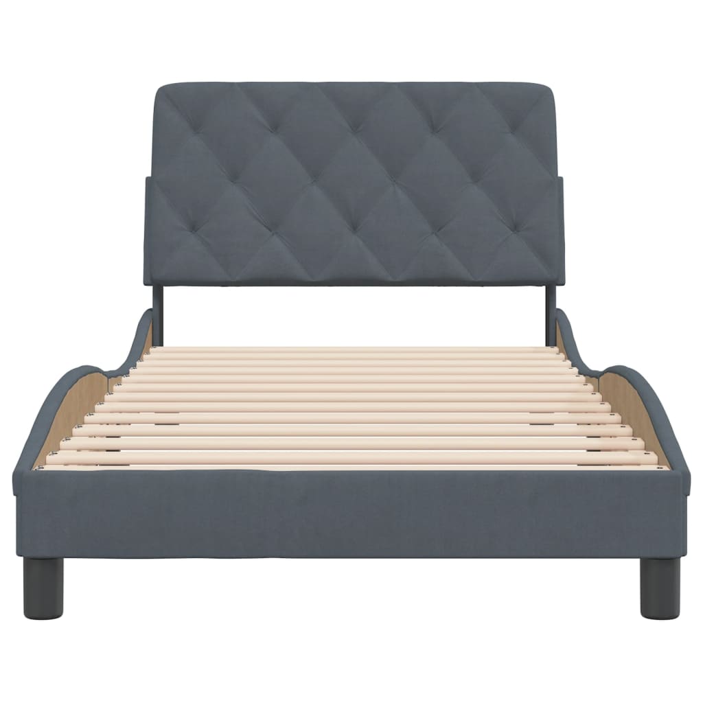 vidaXL Bed Frame with Headboard Mattress Foundation Bedroom Furniture Velvet-26