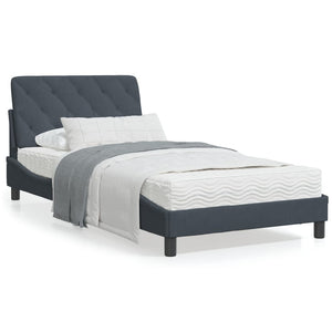 vidaXL Bed Frame with Headboard Mattress Foundation Bedroom Furniture Velvet-5