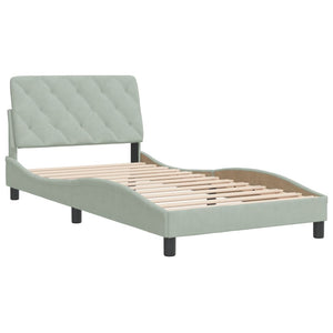 vidaXL Bed Frame with Headboard Mattress Foundation Bedroom Furniture Velvet-42