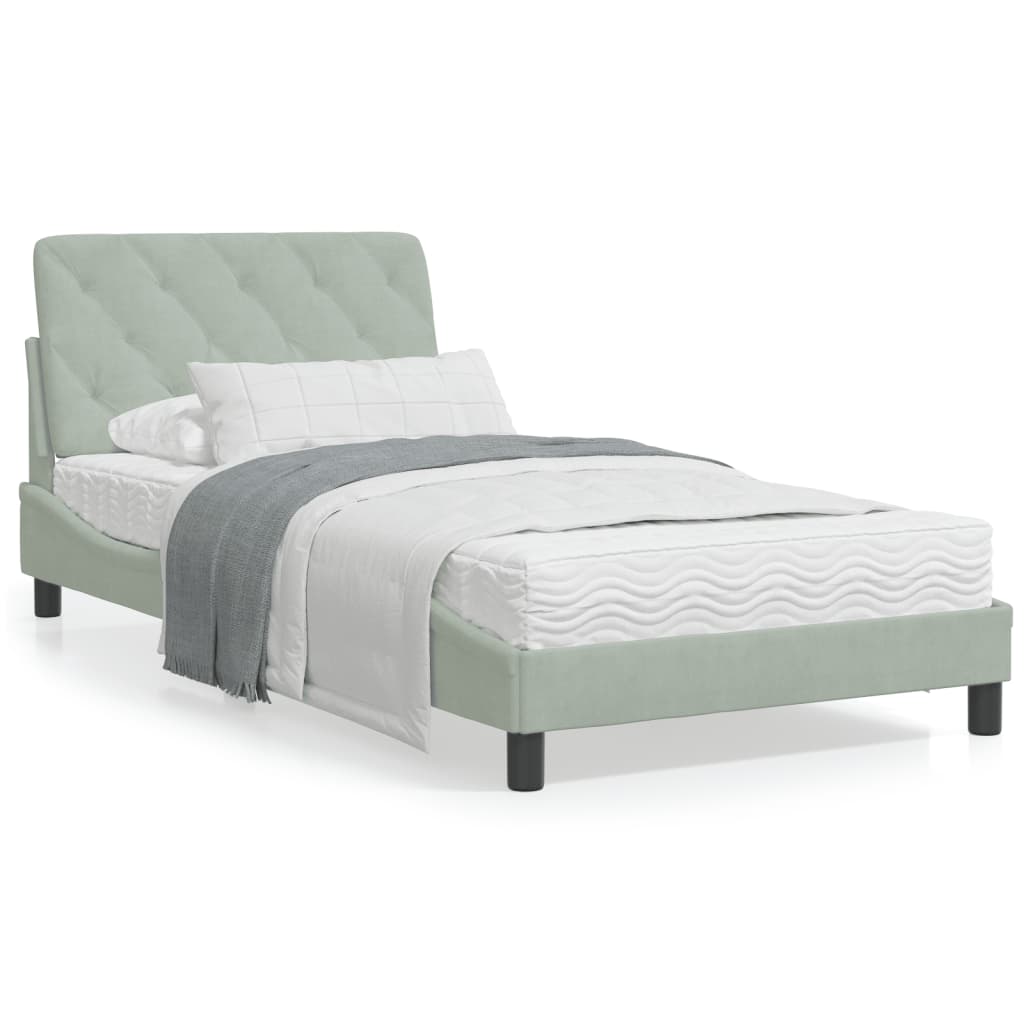 vidaXL Bed Frame with Headboard Mattress Foundation Bedroom Furniture Velvet-49