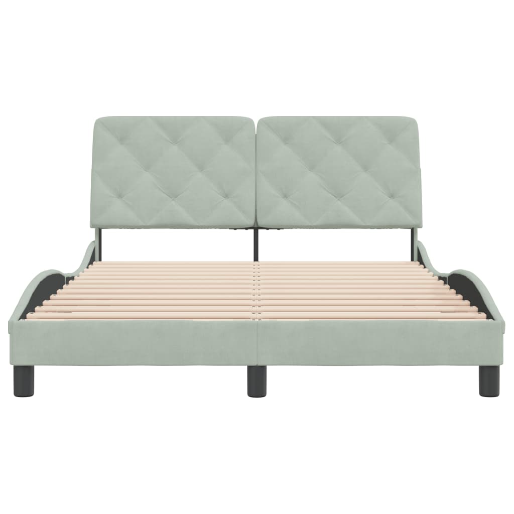 vidaXL Bed Frame with Headboard Mattress Foundation Bedroom Furniture Velvet-69