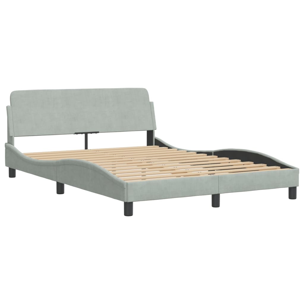 vidaXL Bed Frame with Headboard Mattress Foundation Bedroom Furniture Velvet-3