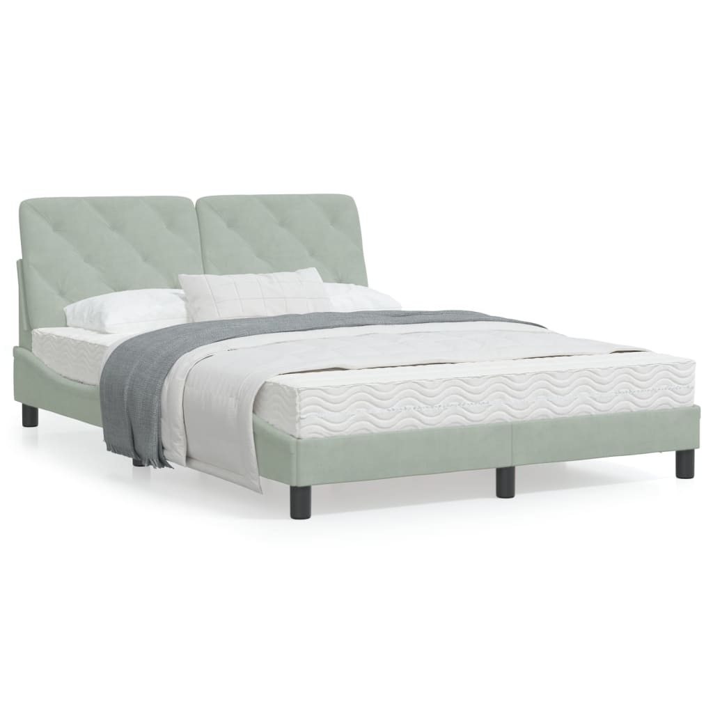 vidaXL Bed Frame with Headboard Mattress Foundation Bedroom Furniture Velvet-48