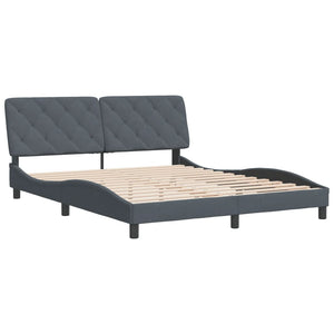 vidaXL Bed Frame with Headboard Mattress Foundation Bedroom Furniture Velvet-1