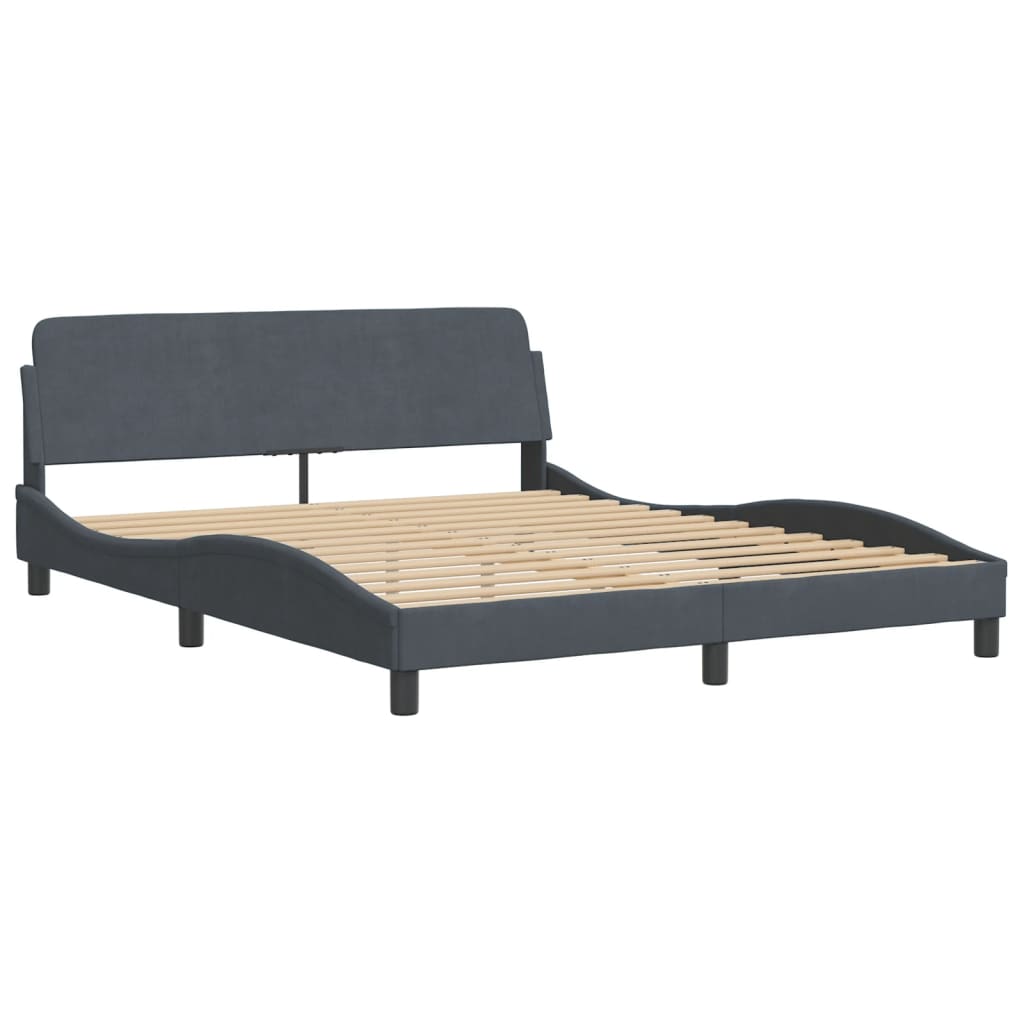 vidaXL Bed Frame with Headboard Mattress Foundation Bedroom Furniture Velvet-29