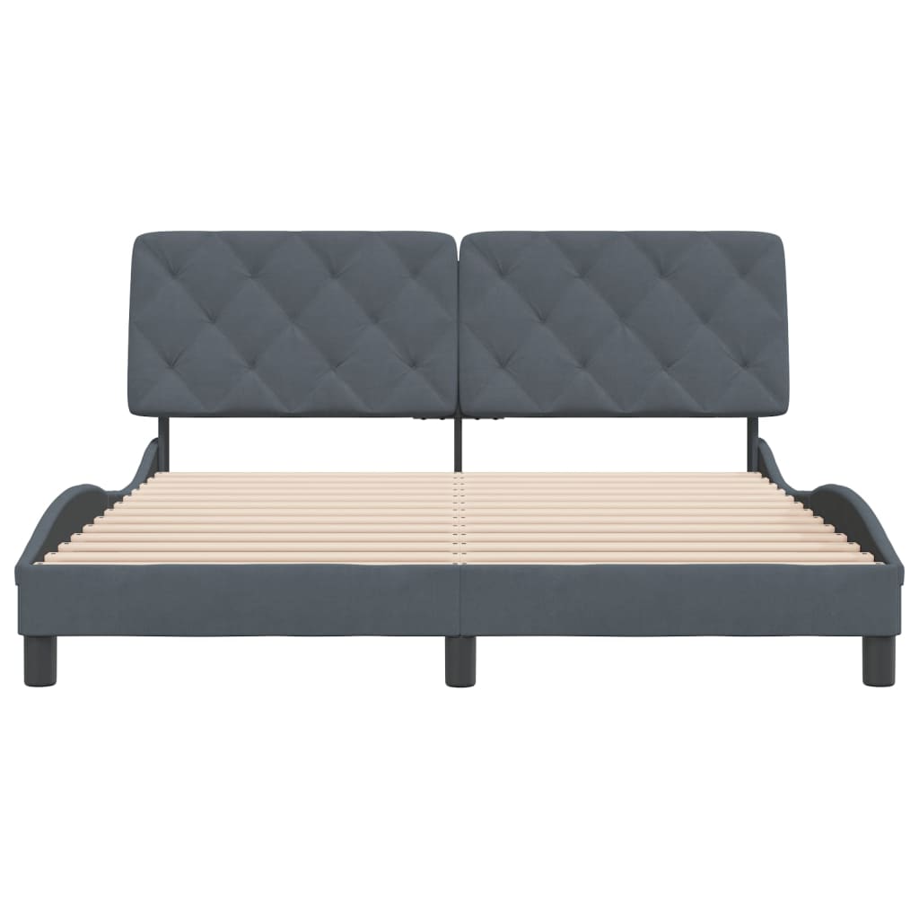 vidaXL Bed Frame with Headboard Mattress Foundation Bedroom Furniture Velvet-36