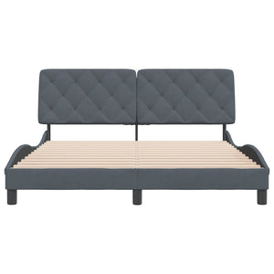 vidaXL Bed Frame with Headboard Mattress Foundation Bedroom Furniture Velvet-36