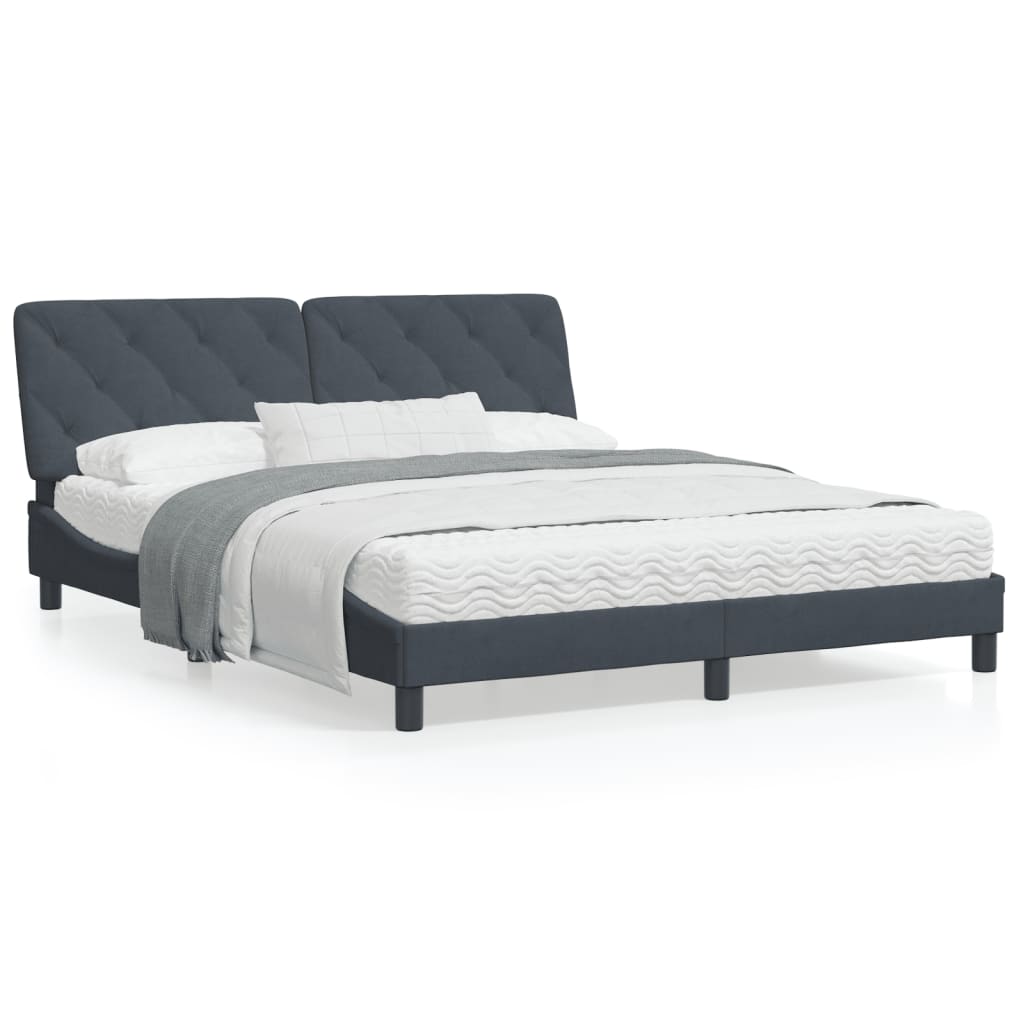 vidaXL Bed Frame with Headboard Mattress Foundation Bedroom Furniture Velvet-8