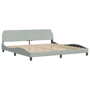 vidaXL Bed Frame with Headboard Mattress Foundation Bedroom Furniture Velvet-7