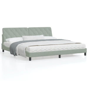 vidaXL Bed Frame with Headboard Mattress Foundation Bedroom Furniture Velvet-60