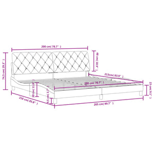 vidaXL Bed Frame with Headboard Mattress Foundation Bedroom Furniture Velvet-23