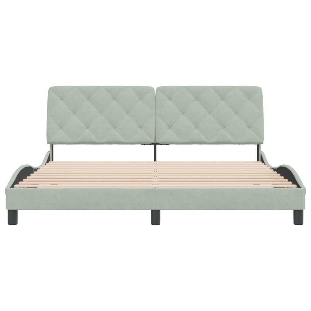 vidaXL Bed Frame with Headboard Mattress Foundation Bedroom Furniture Velvet-13