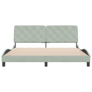 vidaXL Bed Frame with Headboard Mattress Foundation Bedroom Furniture Velvet-13