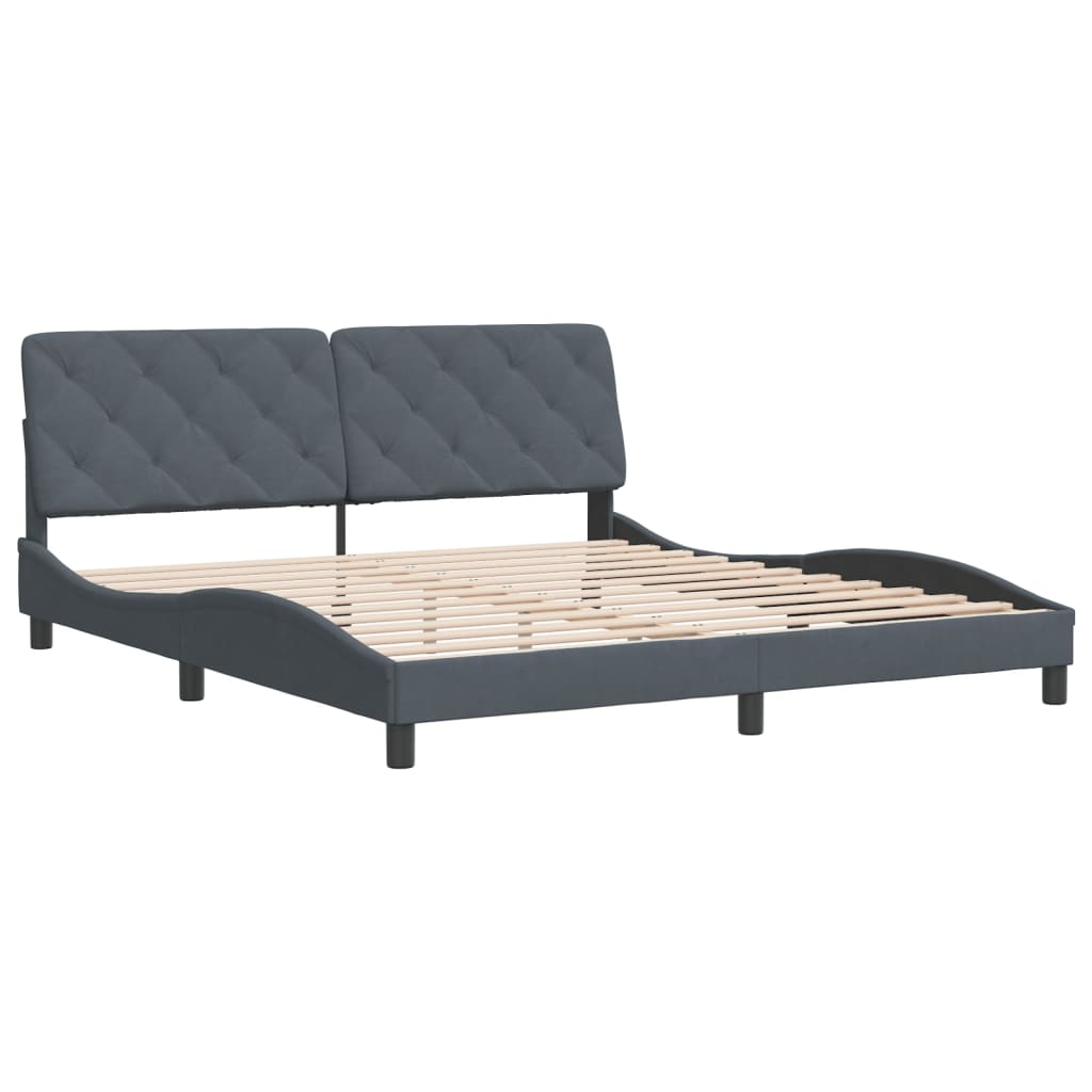 vidaXL Bed Frame with Headboard Mattress Foundation Bedroom Furniture Velvet-61