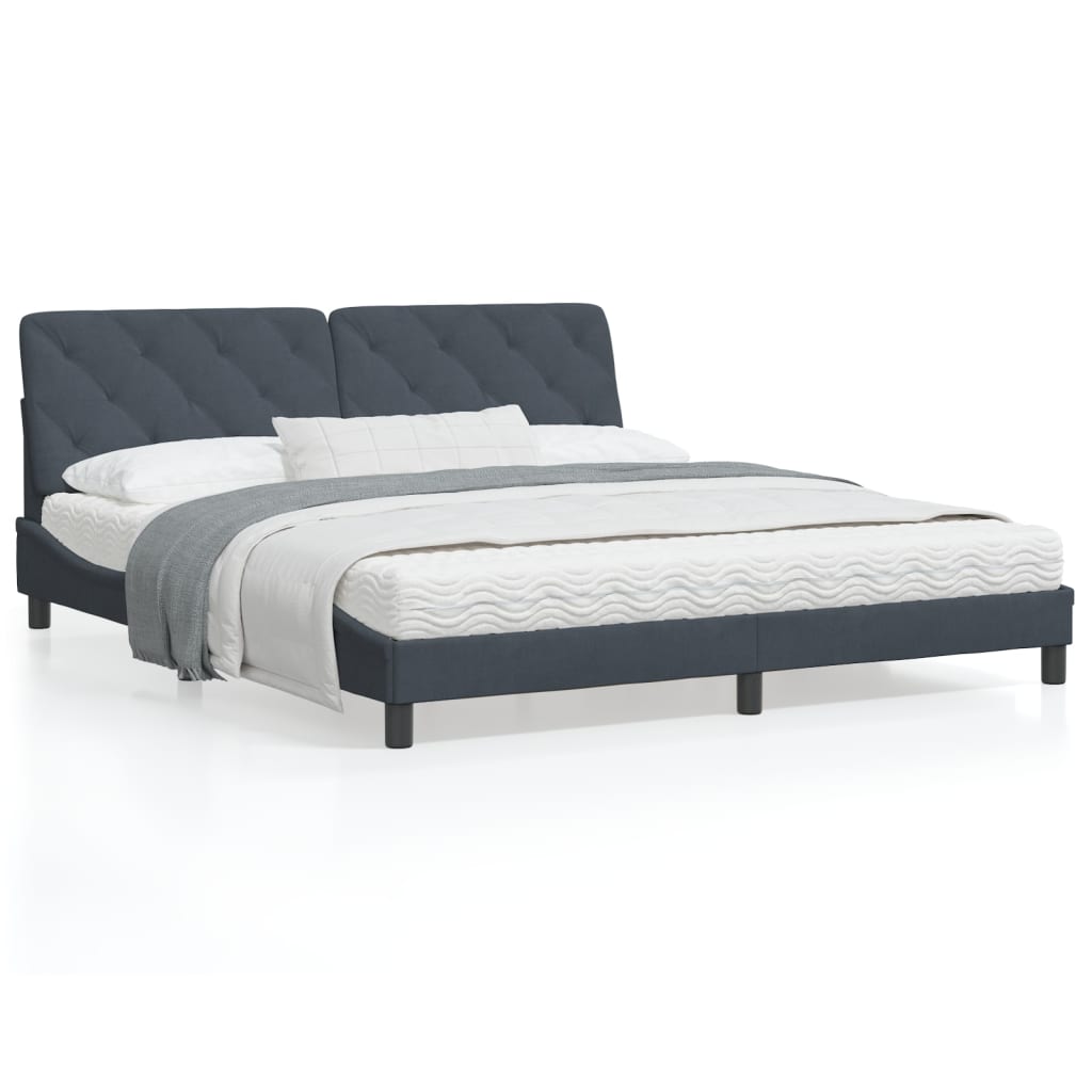 vidaXL Bed Frame with Headboard Mattress Foundation Bedroom Furniture Velvet-68