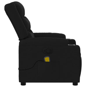 vidaXL Massage Recliner Chair Black Fabric-6