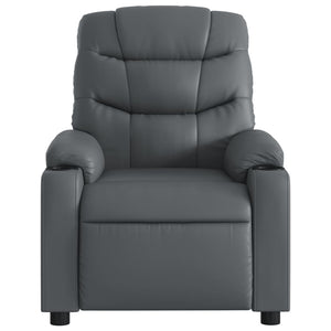 vidaXL Massage Recliner Chair Gray Faux Leather-5