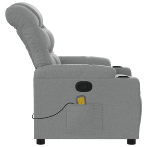 vidaXL Massage Recliner Chair Light Gray Fabric-7