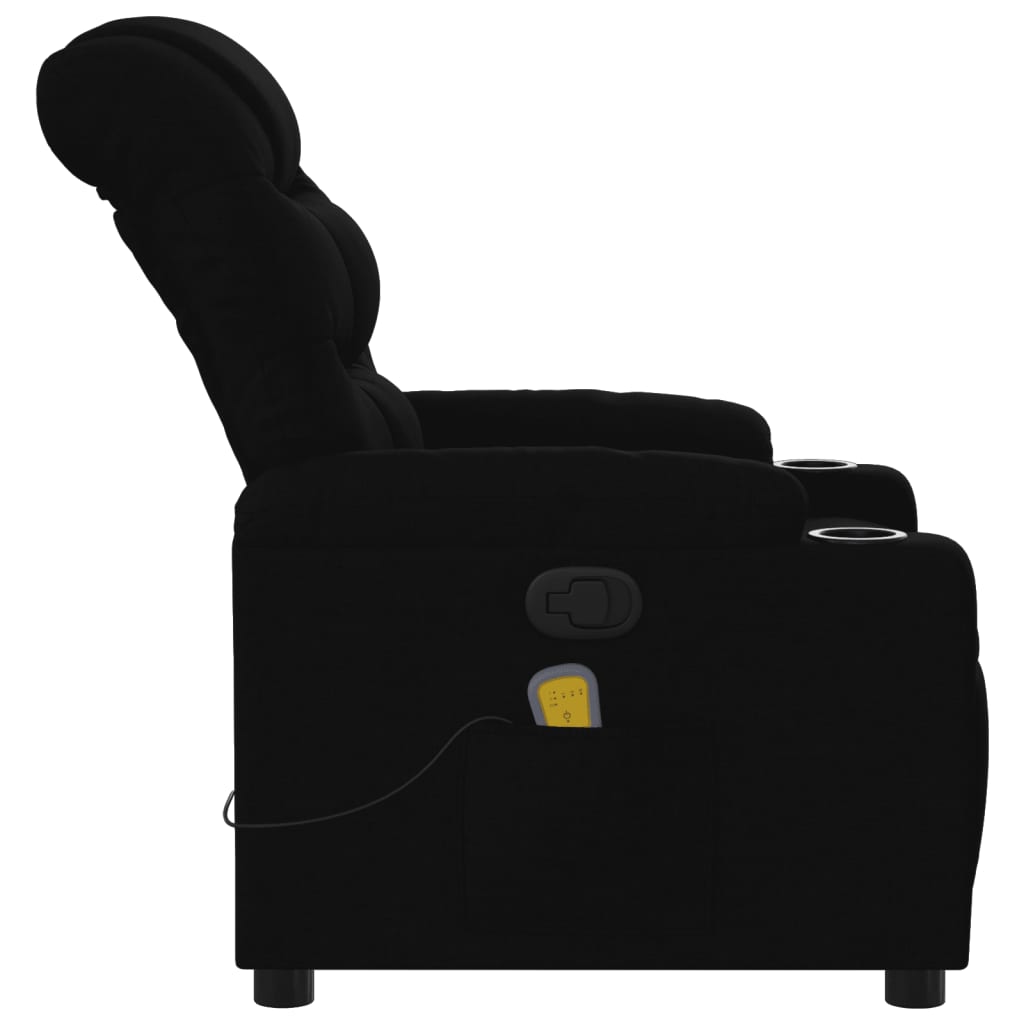 vidaXL Massage Recliner Chair Black Fabric-6