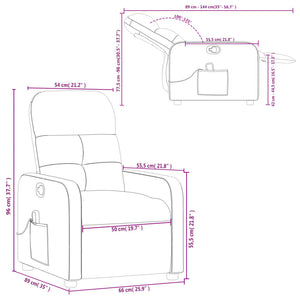 vidaXL Massage Recliner Chair Light Gray Fabric-1