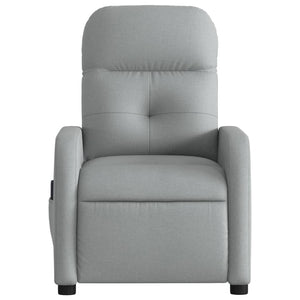 vidaXL Massage Recliner Chair Light Gray Fabric-6