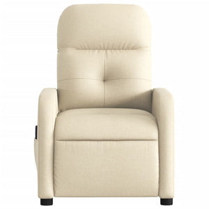 vidaXL Massage Recliner Chair Cream Fabric-5