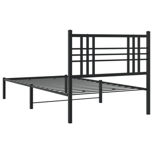 vidaXL Metal Bed Frame with Headboard Black 39.4"x78.7"-5