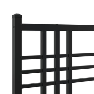 vidaXL Metal Bed Frame with Headboard Black 39.4"x78.7"-6