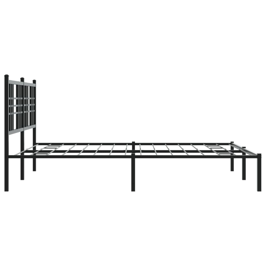 vidaXL Metal Bed Frame with Headboard Black 59.1"x78.7"-4