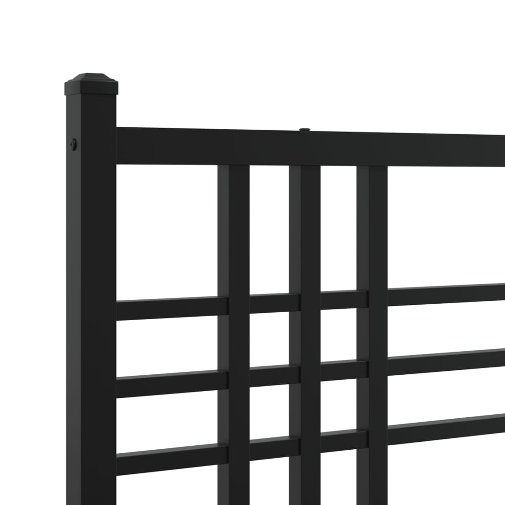 vidaXL Metal Bed Frame with Headboard and Footboard Black 39.4"x78.7"-6