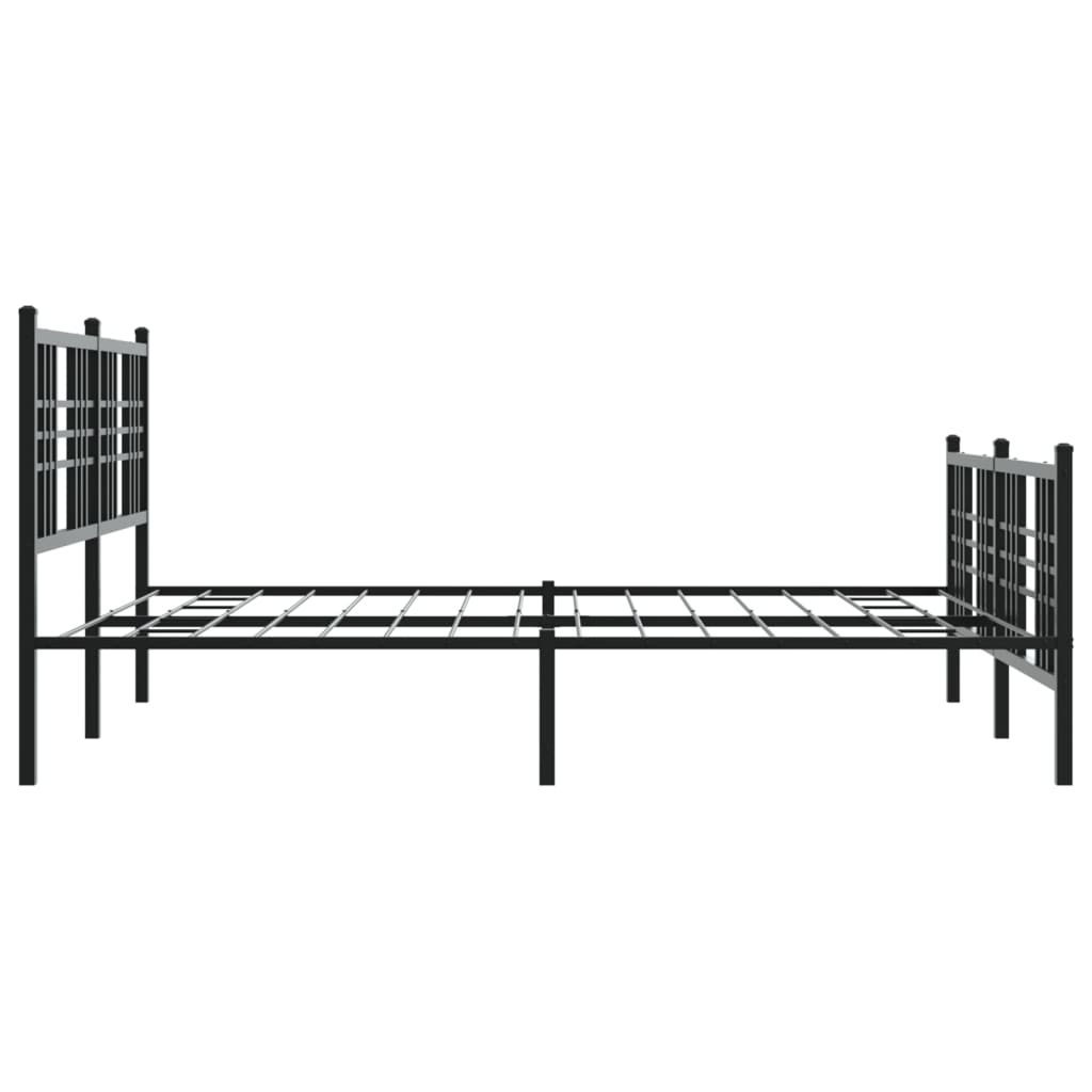 vidaXL Metal Bed Frame with Headboard and Footboard Black 59.1"x78.7"-4