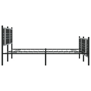 vidaXL Metal Bed Frame with Headboard and Footboard Black 59.1"x78.7"-4