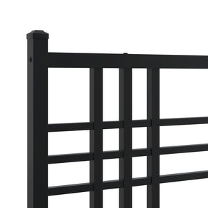 vidaXL Metal Bed Frame with Headboard and Footboard Black 59.1"x78.7"-6