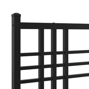 vidaXL Metal Headboard Black 39.4"-4