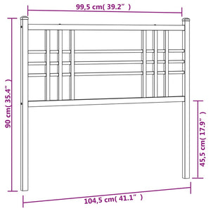 vidaXL Metal Headboard Black 39.4"-5