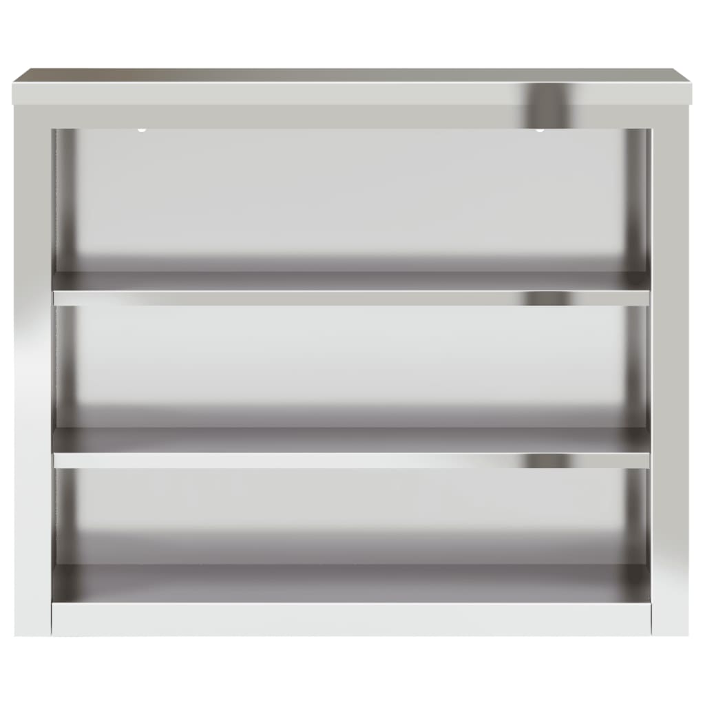 vidaXL Kitchen Wall Cabinet with Shelves Stainless Steel-33