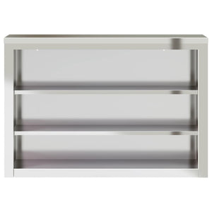 vidaXL Kitchen Wall Cabinet with Shelves Stainless Steel-30