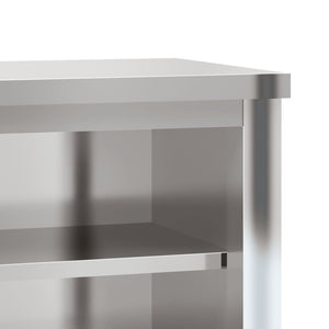 vidaXL Kitchen Wall Cabinet with Shelves Stainless Steel-42